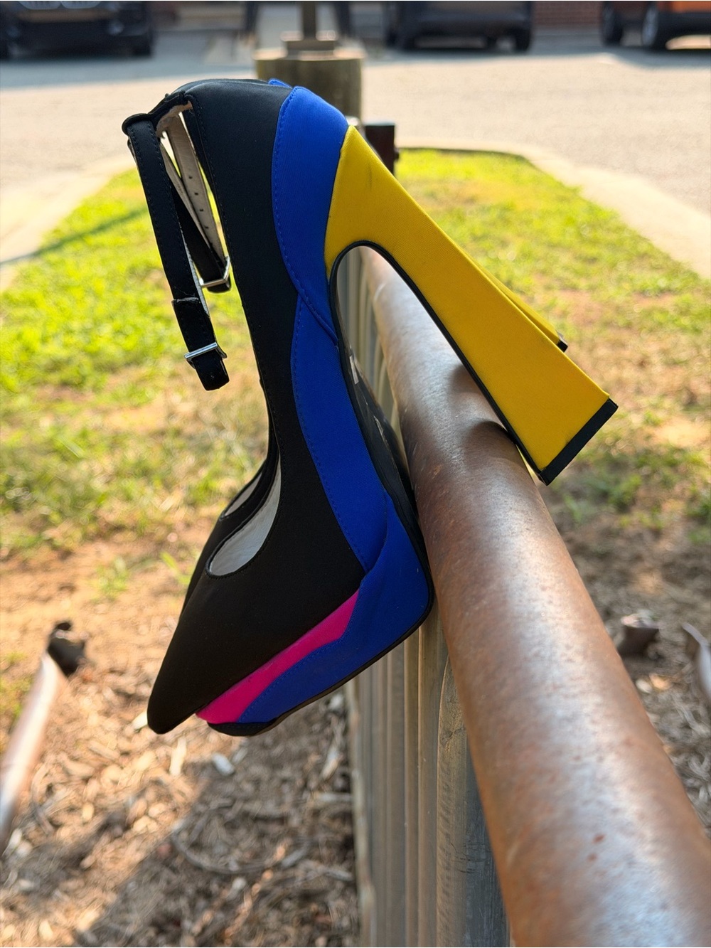 Black Multicolor Block Heel Jeffrey Campbell